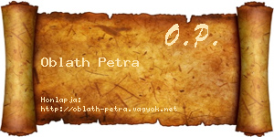 Oblath Petra névjegykártya