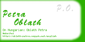 petra oblath business card